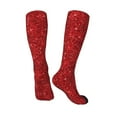 thumbnail image 4 of Bingfone Compression Socks For Women And Men Long Socks For Running Athletic Cycling Nurse-Red Glitter, 4 of 9