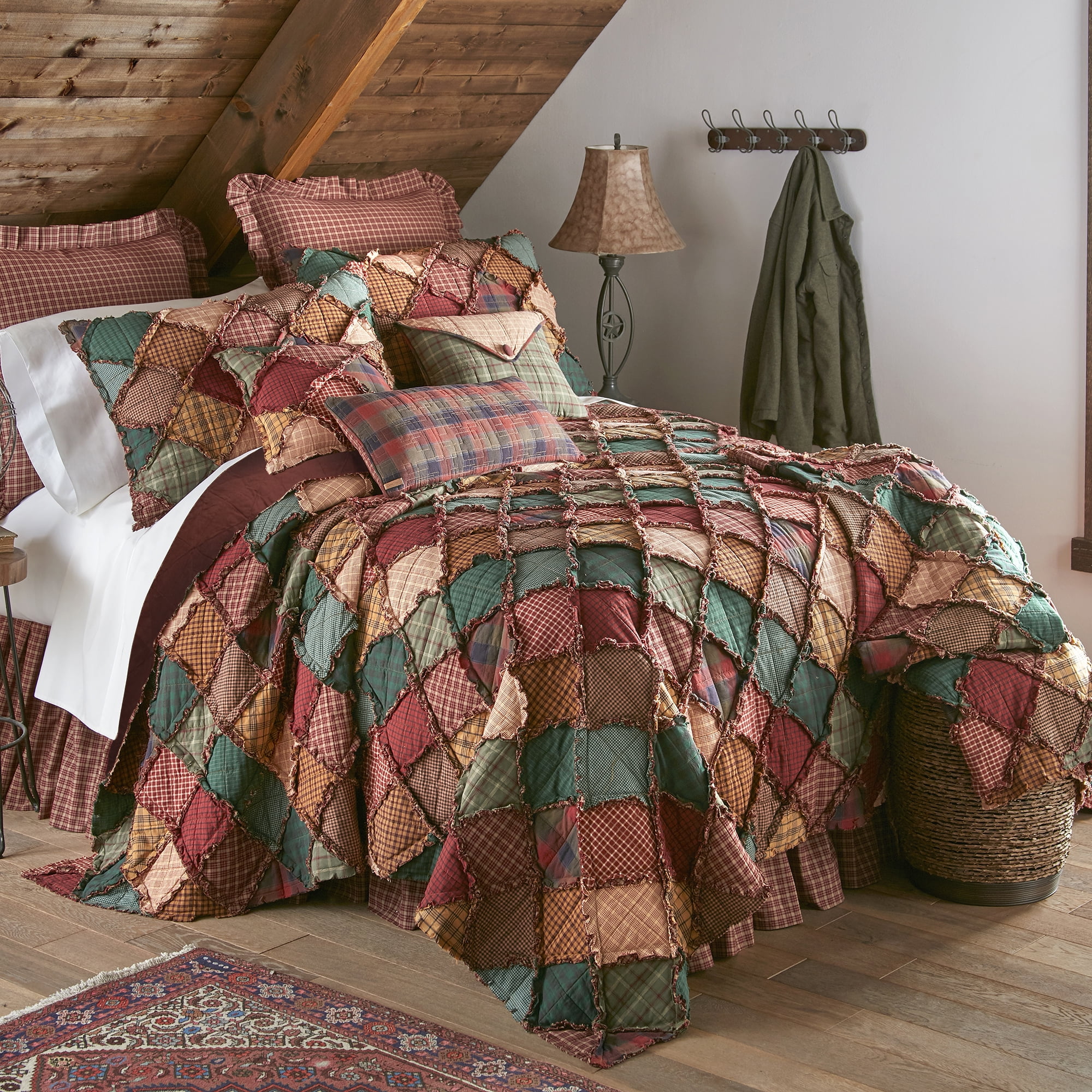 Donna Sharp Campfire King Ragged Pieced Cotton Lodge Quilt