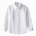 thumbnail image 4 of HCNTES Polo Shirts for Kids Boys Long Sleeve Polo Shirt Kids Casual Collared Shirts(White,5-6 Years), 4 of 6