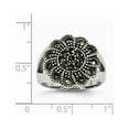 thumbnail image 6 of Stainless Steel Textured Flower Marcasite Ring, 6 of 6