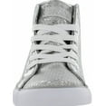 thumbnail image 4 of Gotta Flurt Girl's Disco II Hi Top Silver Sequin Dance Sneaker, size 2, 4 of 4