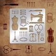 thumbnail image 5 of 1pc Sewing Machine Pattern Stainless Steel Stencils Template Wire Winder Buttons Metal Drawing Stencil Template, 5 of 9