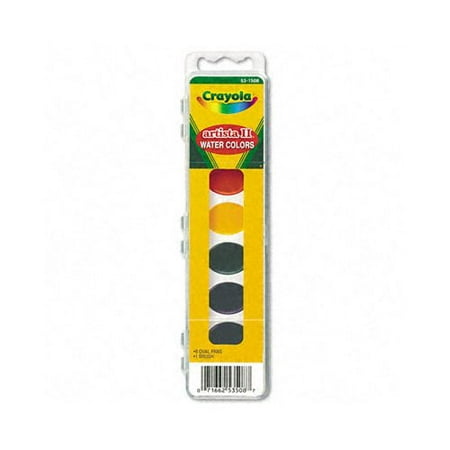 Crayola Artista Semi-Moist Oval Pans Watercolor Set with Brush, 8 (Best Watercolor Pan Sets)