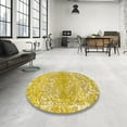 thumbnail image 4 of Ahgly Company Machine Washable Indoor Square Abstract Orange G Area Rugs, 8' Square, 4 of 7