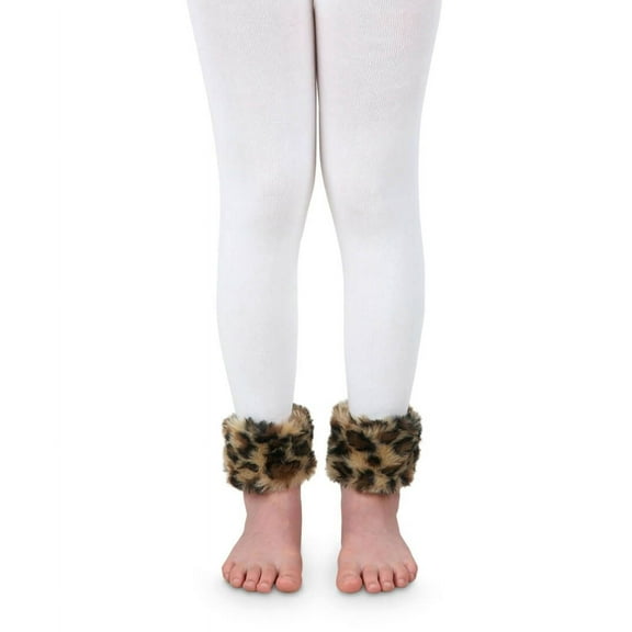 Jefferies Socks Girls Fur Cuffed Footless Tights 1 Pair Pack