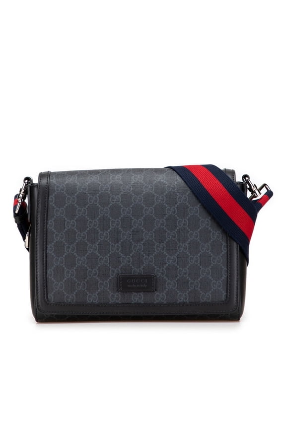 Pre-Owned Gucci GG Supreme Shoulder Bag/Crossbody Bag 771167 Black Leather Women's... (Good)