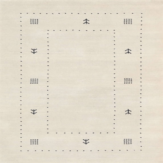 Ahgly Company Indoor Square Contemporary Desert Sand Beige Solid Area Rugs, 8' Square
