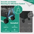 thumbnail image 2 of SUNNYFEEL Double Decker Wagon, Collapsible Outdoor Utility Wagon Cart 500LB Capacity Adjustable Handlebar,Foldable Wheels Stable Durable Oxford Fabric for Shopping Garden Camping (Black, Double Deck), 2 of 8