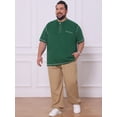 thumbnail image 2 of DARING DIVA Men's Big Tall Contrast Trim Button Down Short Sleeve Shirts 6XL Green, 2 of 7