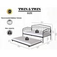 thumbnail image 3 of Fox Twin Daybed with Twin Trundle in Black - Elegant & Simple Design, 3 of 15
