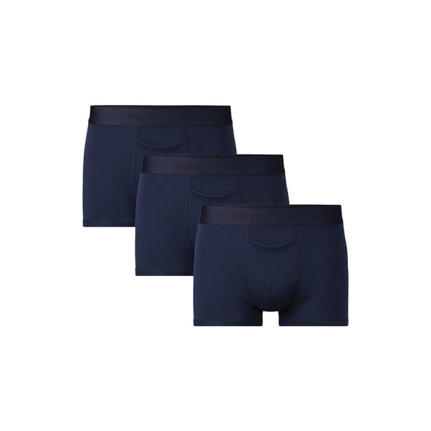 Paquete de 3 Boxers Cortos Para Hombre Ajustado De Algodón Pima y Tela Spandex Unbranded Co Short Trunk 3 Pack Navy Blue M (31 33)