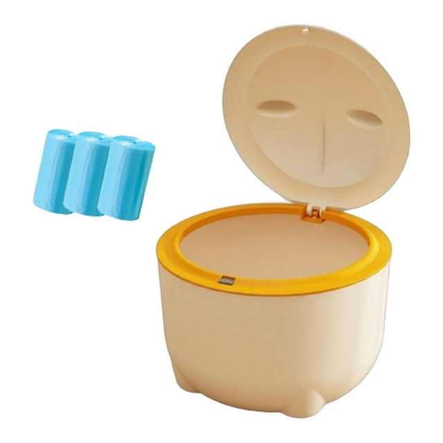 Papelera Para Gatos Con Capucha Y Tapa Con Bolsas De Basura, Papelera Para Animales Pequeños, Color Amarillo