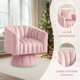 thumbnail image 6 of Korser 360° Swivel Accent Chair with Velvet Upholstered Swivel Barrel Chairs for Living Room, Bedroom,Pink, 6 of 8
