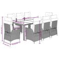 thumbnail image 4 of vidaXL 9 Piece Garden Dining Set with Cushions Grey Poly Rattan, 4 of 5