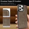 thumbnail image 2 of for iPhone 15 Case, Premium PU Leather + TPU Hybrid Shockproof Slim Cover, Compatible with MagSafe, Lightweight Classic Design Drop Protective Back Case, for iPhone 15, Coffee, 2 of 6