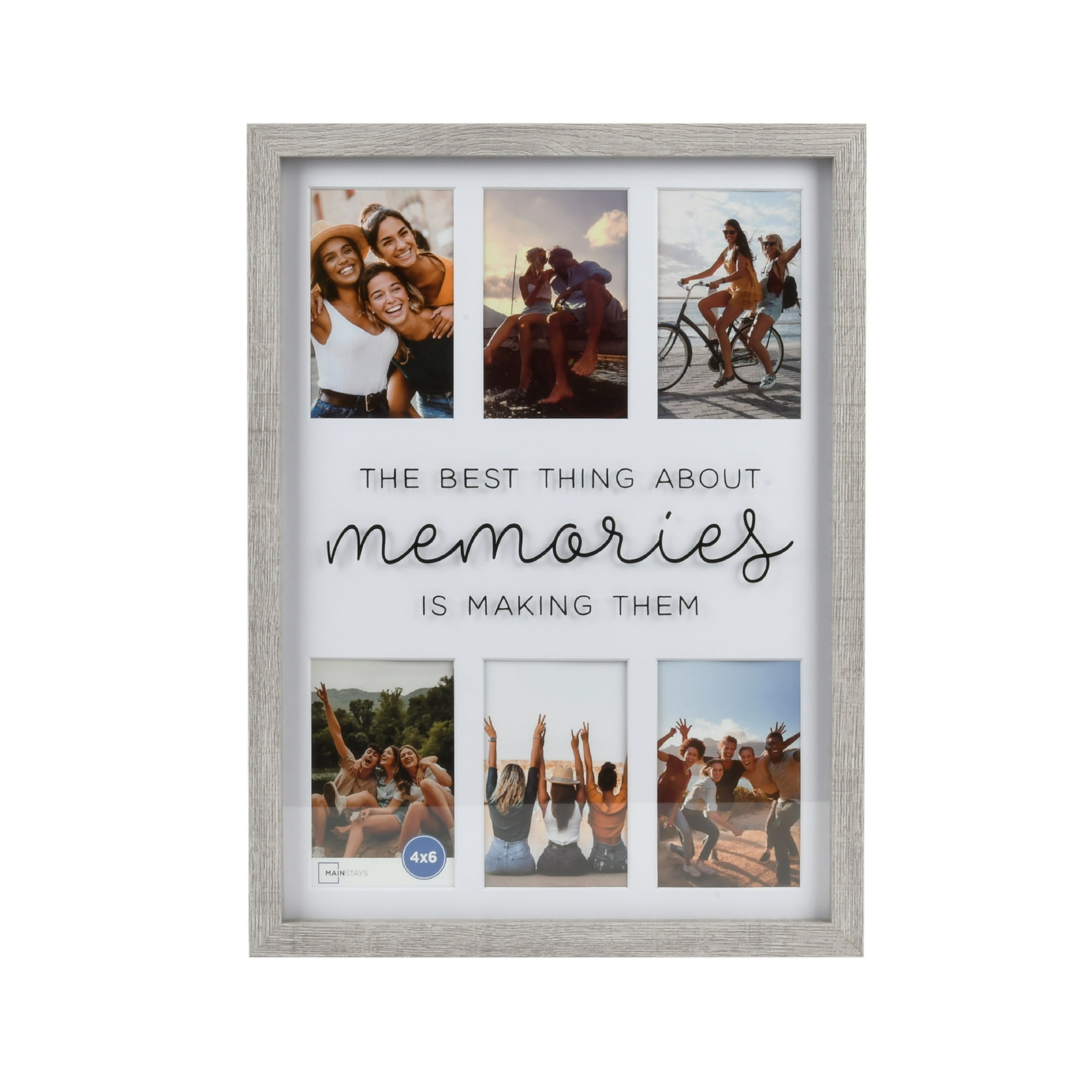 Mainstays Black Collage Wall Photo Frame 4" x 6" 6-Opening 1-pack