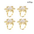 thumbnail image 3 of Metal Servilletas Anillos, 4uds Brillante Nieve Copo Servilletas Anillos Soporte Hebilla Juego para Comida Mesa Decoraciones Boda Cumpleaños Vacaciones Fiesta, Dorado Tono, 3 of 5