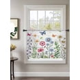 thumbnail image 2 of Sheer Curtains 45 Inch Length, Spring Floral Semi Sheer Curtains Light Filtering Window Treatment, Pink Blue Flowers Butterfly Wooden Privacy Voile Drapes for Living Room Bedroom 52x45 Inch, 2 of 7