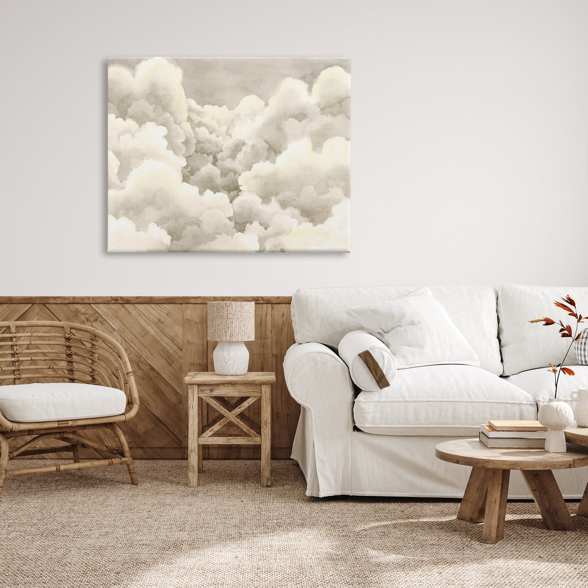Stupell Indtries Soft Pillowy Clouds Muted Neutral Sky Landscape,48 x 36,Design by Grace Popp