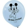 Mickey's 1st Birthday Balloons, Blue, 15-Pack