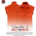 thumbnail image 5 of Daniel Smart Cotton Denim Sleeveless Frayed Button Down Shirts for Men with Front Chest Pockets., 5 of 7