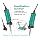 thumbnail image 3 of Succionador de soldadura, bomba desoldadora, 40 W de calentamiento rápido, 350 W de potencia, eliminación de estaño, absorbedor de estaño, succionador de estaño de doble propósito, enchufe, 3 of 7