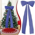 thumbnail image 3 of Large Purple Velvet Christmas Bow – Giant 70.8×19.7 in Tree Topper, Window, Mantle & Holiday Decoration, Elegant Plush Bow for Christmas Decor, 3 of 5
