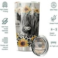 thumbnail image 2 of Bull Skull Tumbler Sunflower Leopard 20 Oz With Lid, Sunflower Cow Cups Tumbler , Sunflower Coffee Mugs , Cow Themed Gifts For Women , Double Wall Insulated Stainless Steel Travel Mug…, 2 of 6