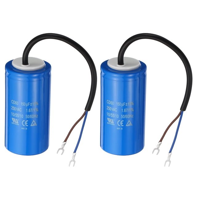 Uxcell 150uF 250VAC 2 Wires 50/60Hz CD60 Run Capacitor 2 Pack