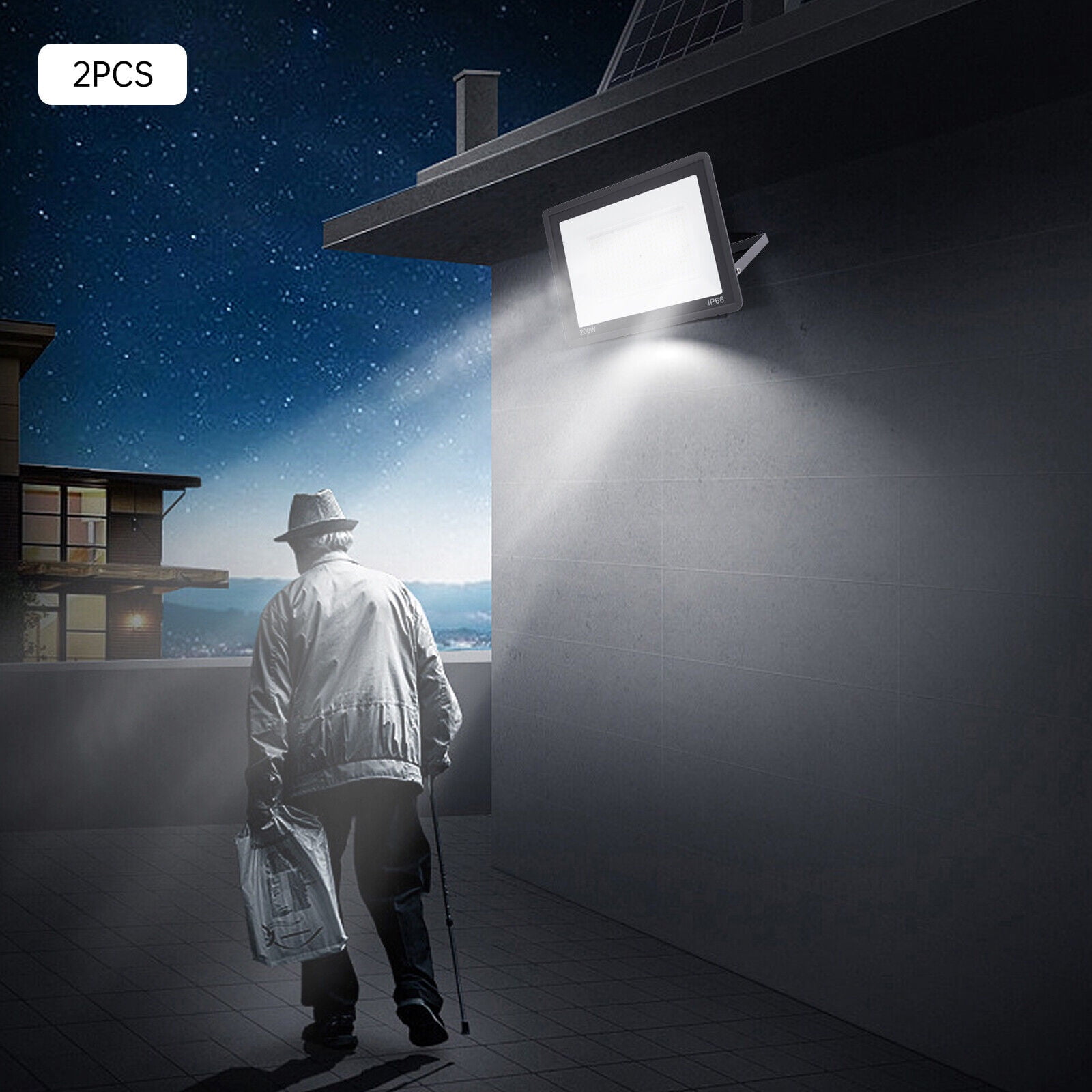 Miumaeov 2 Pcs 200W LED Flood Light Work Light with 288 LED Light Beads