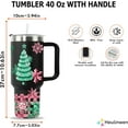 thumbnail image 6 of Pastel Christmas Tree Black Tumbler 40Oz With Handle - Insulated Tumbler Holiday Coffee Travel Mug for Tea, Latte, Hot Chocolate - Seasonal Xmas Gifts for Women, Men, Coworker or Friends, 6 of 6