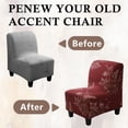thumbnail image 4 of Armless Accent Chair Cover, Stretch Jacquard Chair Slipcover Soft Slipper Chair Covers Furniture Protector Covers for Living Dining Room Hotel Reception Chair, 4 of 5