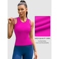 thumbnail image 6 of Alove Womens Solid Round Neck Workout Top Ribbed Yoga Tops Double Strap Workout Running Tank Crop Tops, 6 of 8