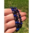 thumbnail image 3 of Natural Amethyst, Lapis Lazuli, & Black Tourmaline 6mm Round Shape Smooth Cut Beads Stretchable Bracelet for Men & Women., 3 of 4