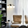 thumbnail image 6 of Vanity Light 3-Light Black Globe Mordern Bathroom Light Fixtures Over Mirror with White Globe Shade, 6 of 7