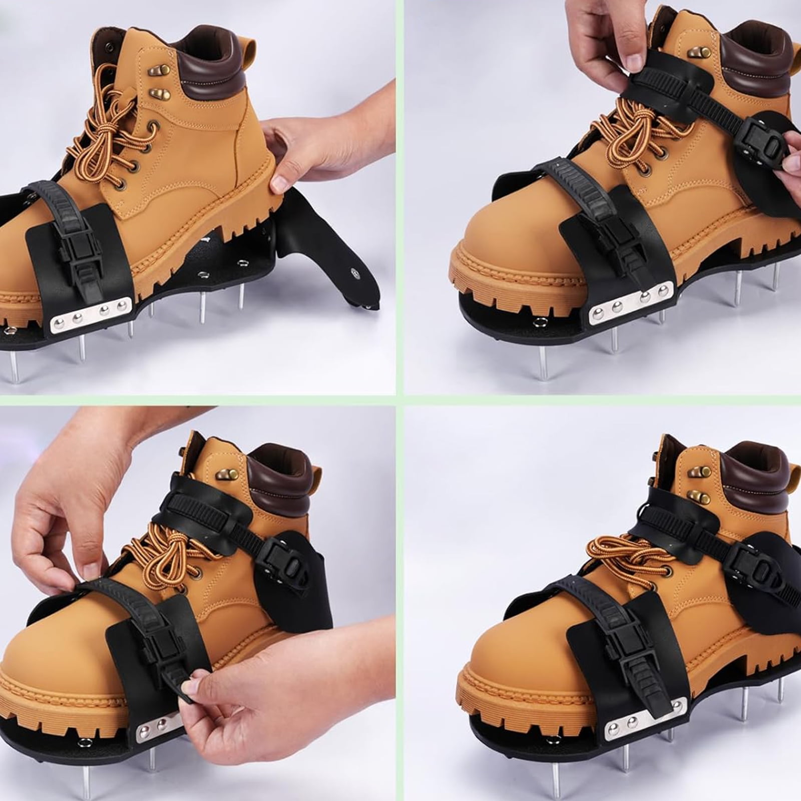 2 in 1 Nylon Aerator Shoes Aerating Footwear For Lawns Care And Epoxy Floor Projects 13 Spikes Penetrate Hard Soil