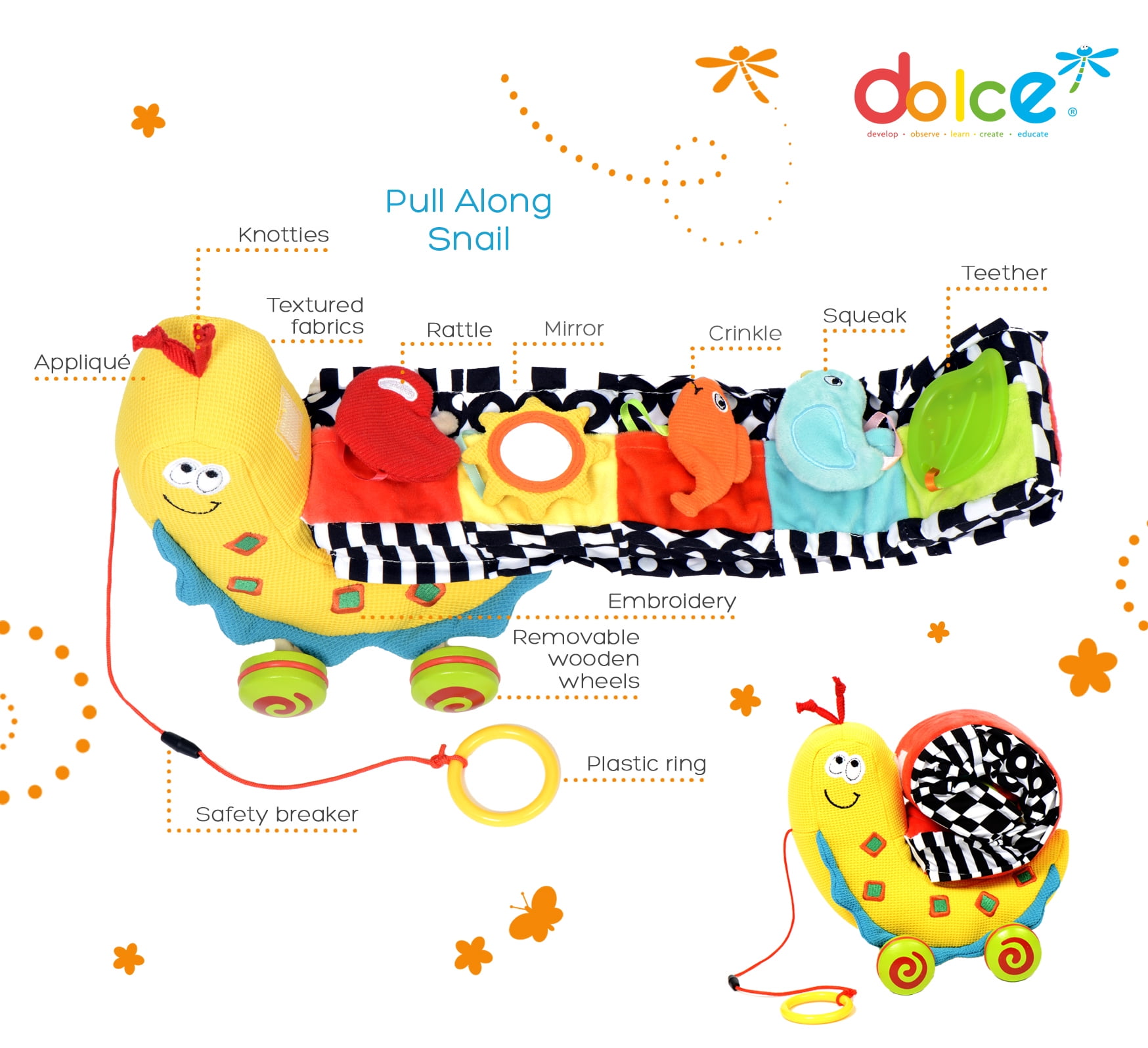 Dolce Sammy the Pull Along Snail