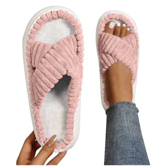 ATENAR Womens Slippers indoor and Outdoor Comfy Shoes Women Slide House Slipper Pink 6.5-7