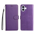thumbnail image 2 of for iPhone 16 Wallet Case, with Credit Card Holder and Wrist Strap, RFID Blocking PU Leather Flip Magnetic Cell Phone Cover Case for iPhone 16, Purple, 2 of 8