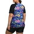 thumbnail image 5 of FOLUNSI Womens Plus Swimsuits 2 Piece Short Sleeve with Boyshorts Surfing Swimwear 0X-5X, 5 of 5