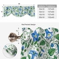 thumbnail image 6 of Tie Up Valance Curtain for Kitchen, Farm Morning Glory Ombre Blue Rod Pocket Short Curtains Adjustable Tie-Up Shade Valances, Green Leaves Plant Window Treatment for Bathroom Living Room Bedroom, 6 of 9
