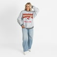 thumbnail image 3 of Women's Gameday Couture Ash/Black Kansas City Chiefs Oversized Gridiron Drive Ringer Stripe Sweatshirt, 3 of 6