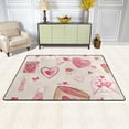 thumbnail image 1 of XMXY Area Rugs Doormat Outdoor Entrance , Valentines Pink Flower Heart Facecloth Non-slip Floor Mat Rug for Living Room Kitchen Sink Area Indoor 72"x48", 1 of 9