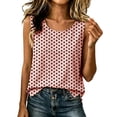 thumbnail image 2 of Uootdi Tank Tops for Women Crew Neck Sleeveless Polka Dot Print Soft Woven Camisole Tops for Women Loose Fit Lightweight Airy Womens Summer Tops, 2 of 9