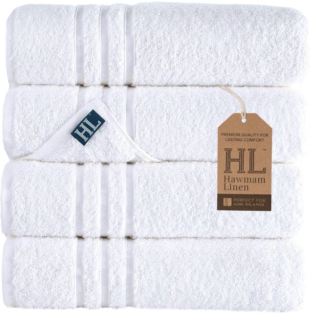 Toallas de baño Hawmam, lino blanco, paquete de 4 unidades, 70 x 140 cm, 100% algodón