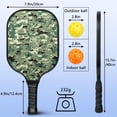 thumbnail image 3 of Pickleball Paddles Set Of 1, Fiberglass Surface, Camouflage Print, 1 Paddle, 2 Balls & Bag, 3 of 5