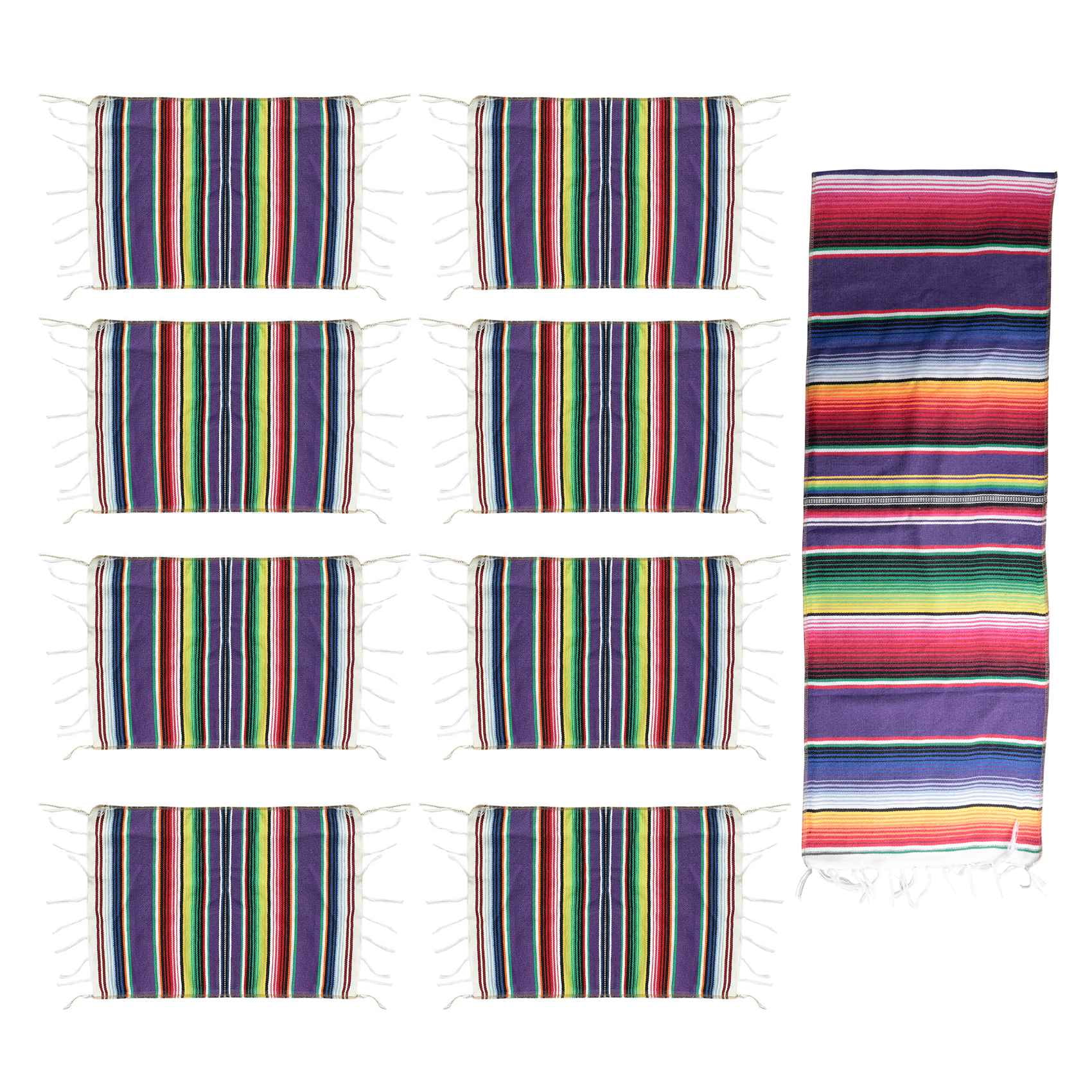 Hooqict Lot De 2 Chemins De Table Mexicains Pour Décorations De Fête à Thème Mexicain Cinco De Mayo Fiesta Party Mariage 35,6 X 213,4 Cm En Coton