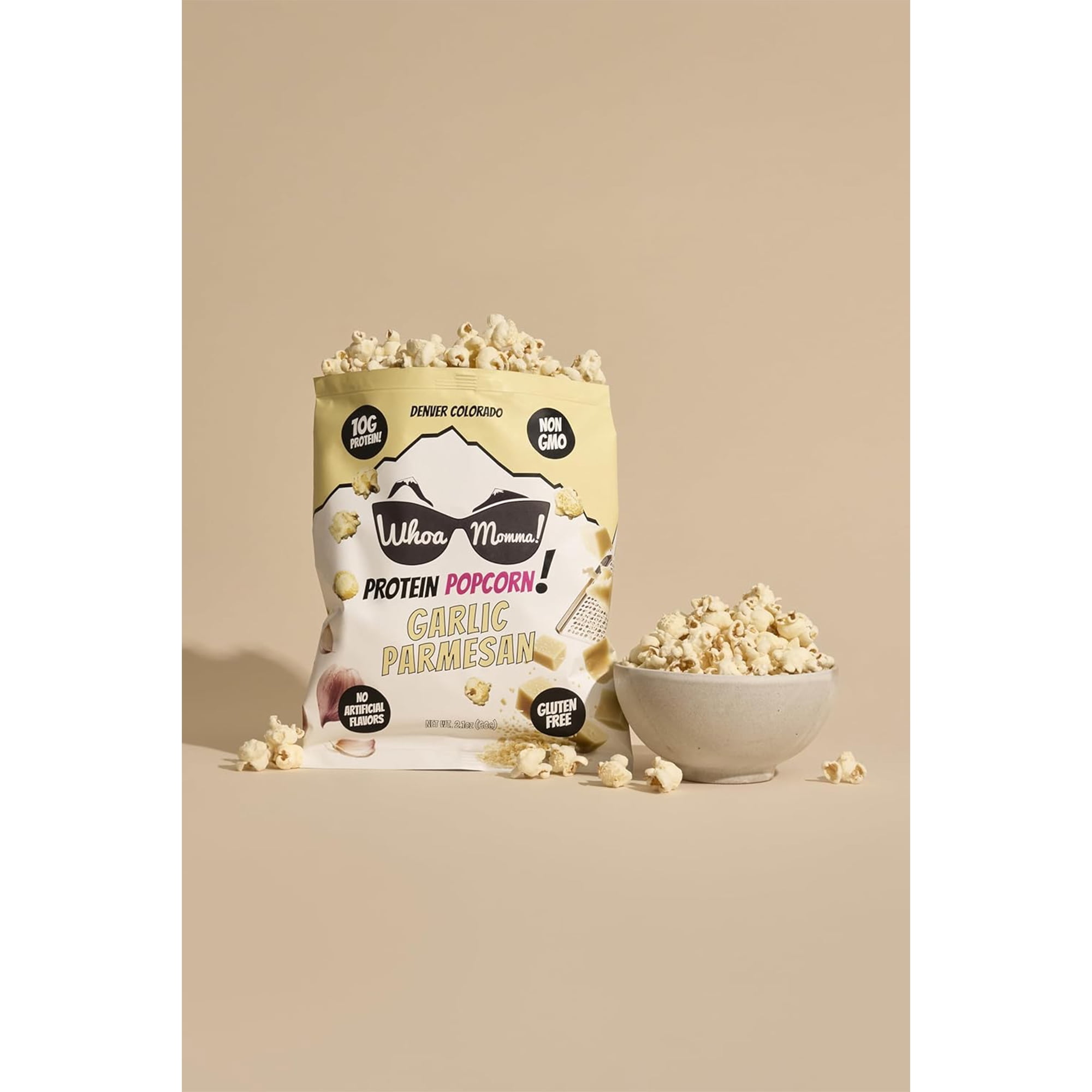 Whoa Momma! Protein Popcorn Variety Pack, High Protein, Gluten Free Popcorn, 12-pack of 1oz Bags (4 of Each Flavor)