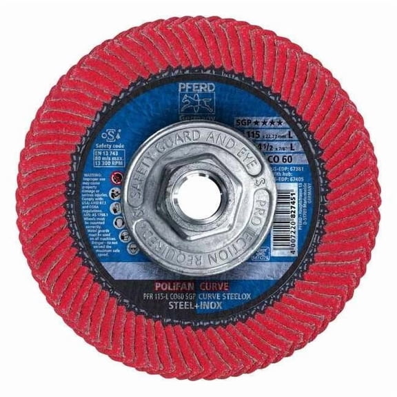 Pferd Fiber Disc,4 1/2 in Dia,5/8in Arbor 67405