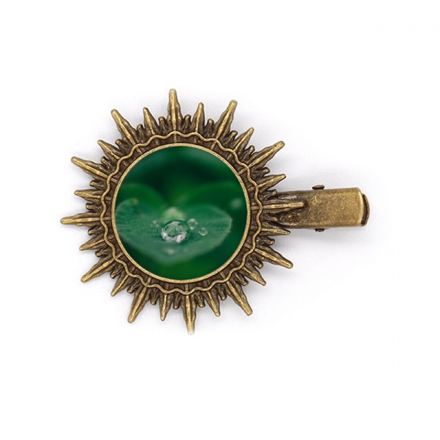 Dewdrop Nature Picture Hairpin Sun Headwear Retro Metal Clips Pin